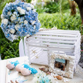 Đám cưới phong cách biển tone màu xanh nước biển