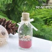 Lọ thủy tinh cát & vỏ ốc đứng Red (10×5) LC105_05