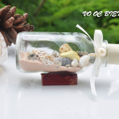 Lọ thủy tinh cát & vỏ ốc đế gỗ (10×5) LCDG105_09