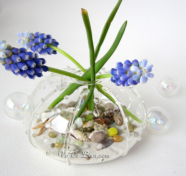 Handmade lọ cắm hoa vỏ ốc quà tặng độc đáo