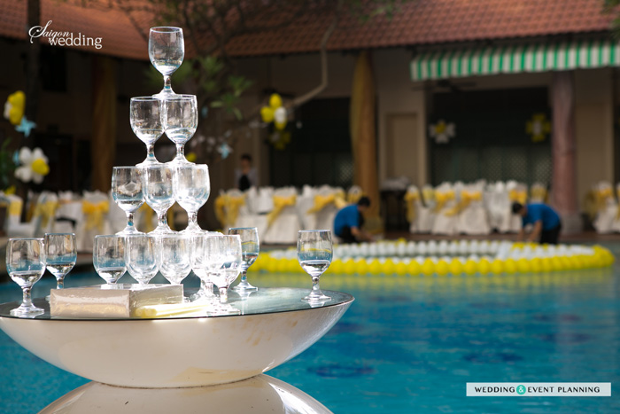 Trang trí tiệc cưới phong cách biển Quang Huy & Tích Thùy