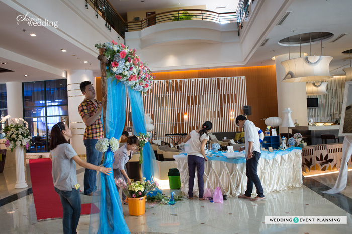 Trang trí tiệc cưới phong cách biển Quang Huy & Tích Thùy