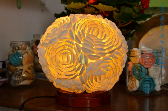 Đèn để bàn vỏ sò ốc kết hoa (tròn)